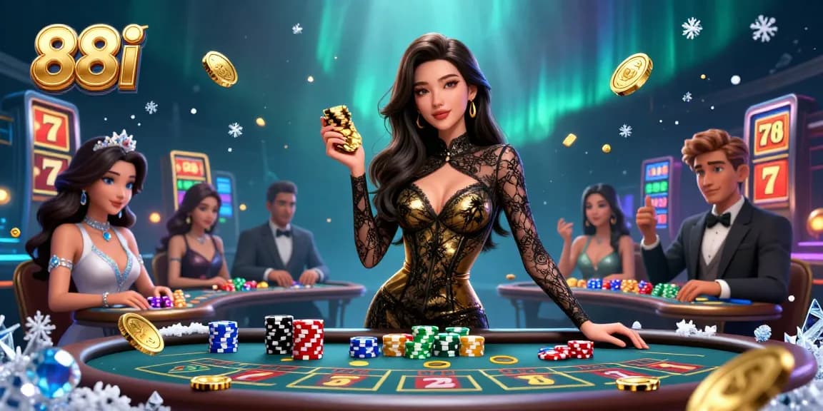 Play games with 88i at an exclusive baccarat table surrounded by glamorous players and winning moments.