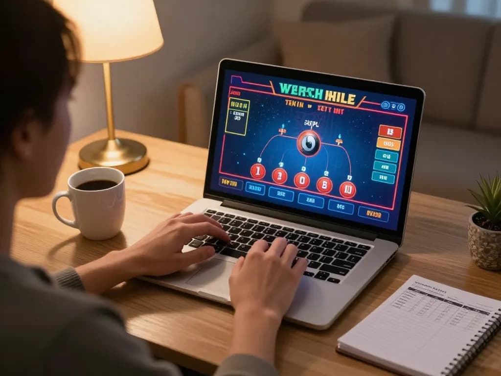 Engaging in online rwin gaming with interactive live dealer experience, strategic gameplay highlighted.