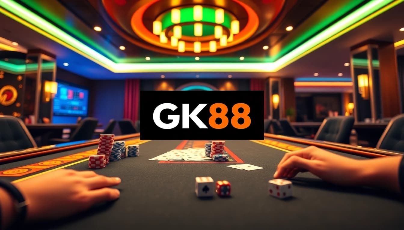 Experience thrilling gameplay at https://gk88.bond/ with vibrant poker chips and cards.