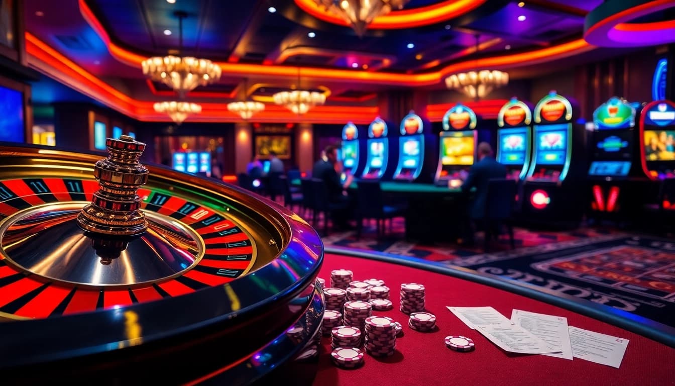 Experience the thrill of gambling with Ee88's vibrant casino atmosphere featuring roulette, poker, and slots.