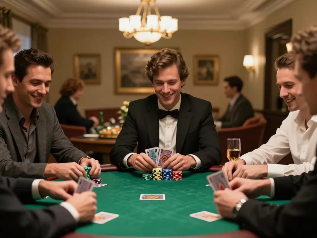 VU88 players enjoying a competitive poker night with colorful chips and cards in hand