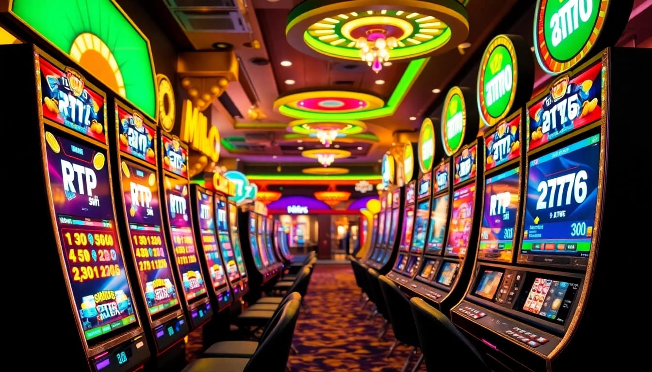Players enjoy RTP Slot Live games in an exciting online casino environment with vibrant graphics and engaging gameplay.