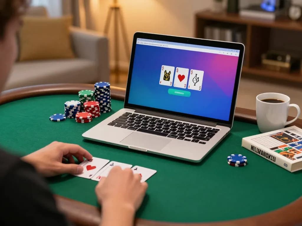 hi88 player showcasing online poker strategy with colorful chips and cards