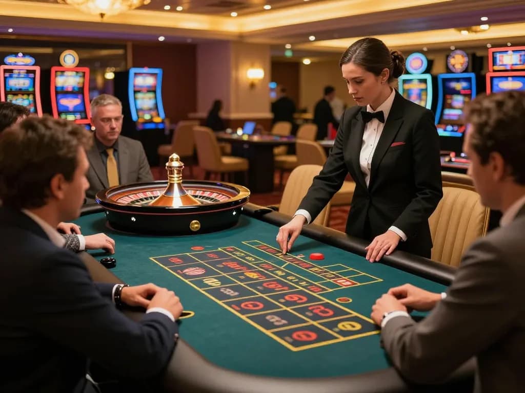 Players placing bets at the sunwin roulette table, with vibrant colors and dynamic gameplay creating an exciting casino atmosphere.