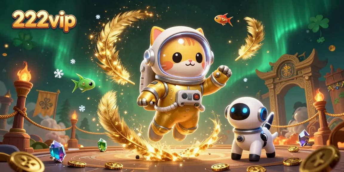 Aproveite a ação dos jogos no 222vip com uma ilustração vibrante cheia de elementos de cassino.