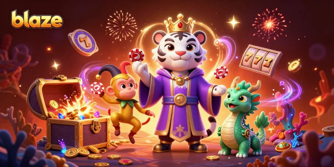 Engage with the thrill of 'blaze' as vibrant characters celebrate at an underwater casino scene filled with treasures.