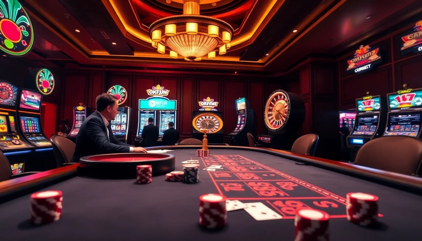 Experience thrilling gameplay at OKFUN's premium casino with vibrant tables and exciting games.