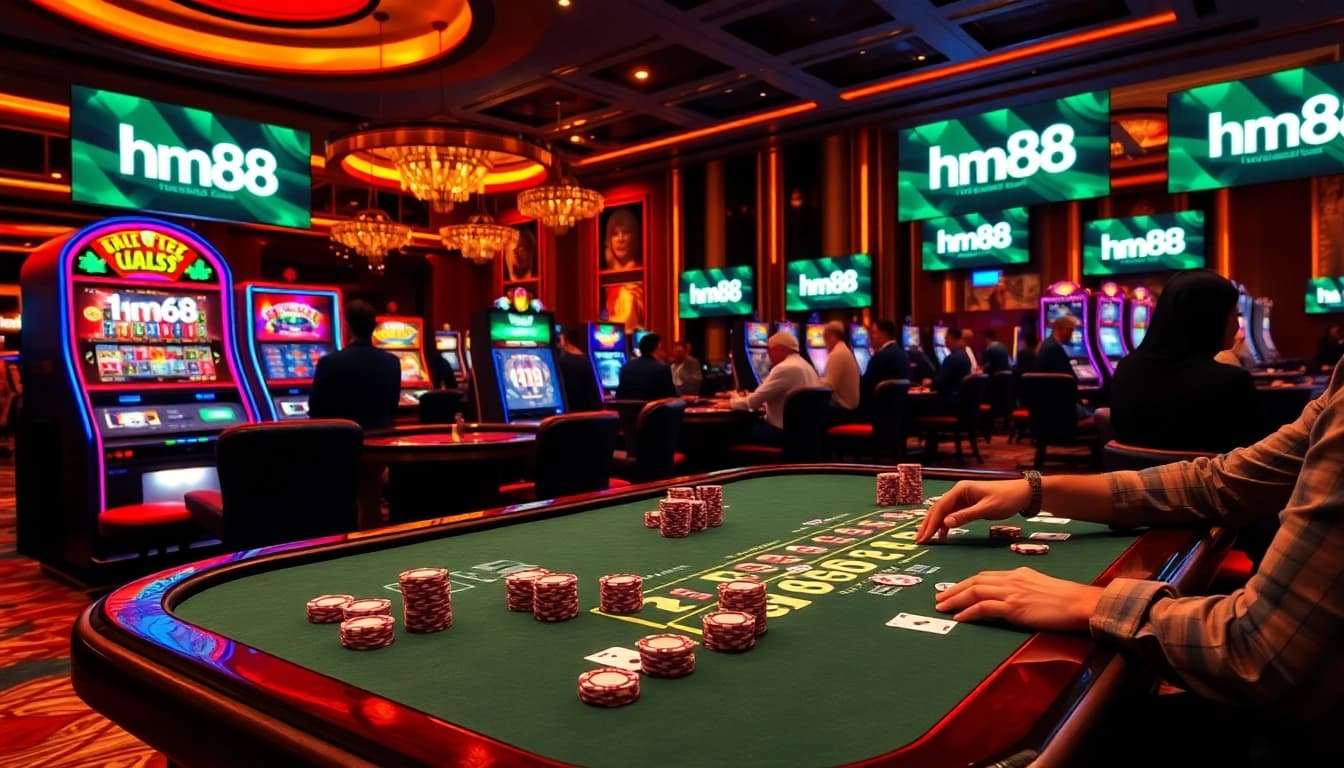 Experience thrilling gameplay at hm88 casino with vibrant tables and exciting slot machines.
