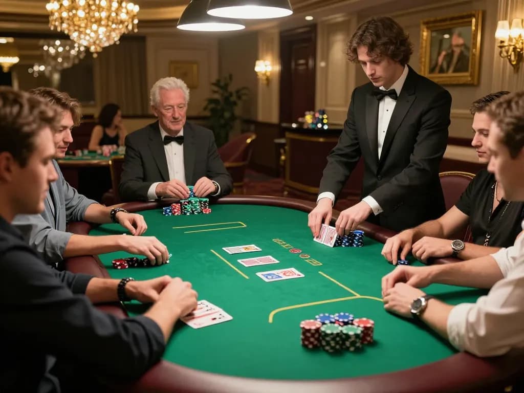 Players engage in an exciting game of Texas Hold'em at ALO8 casino, showcasing vibrant poker atmosphere.