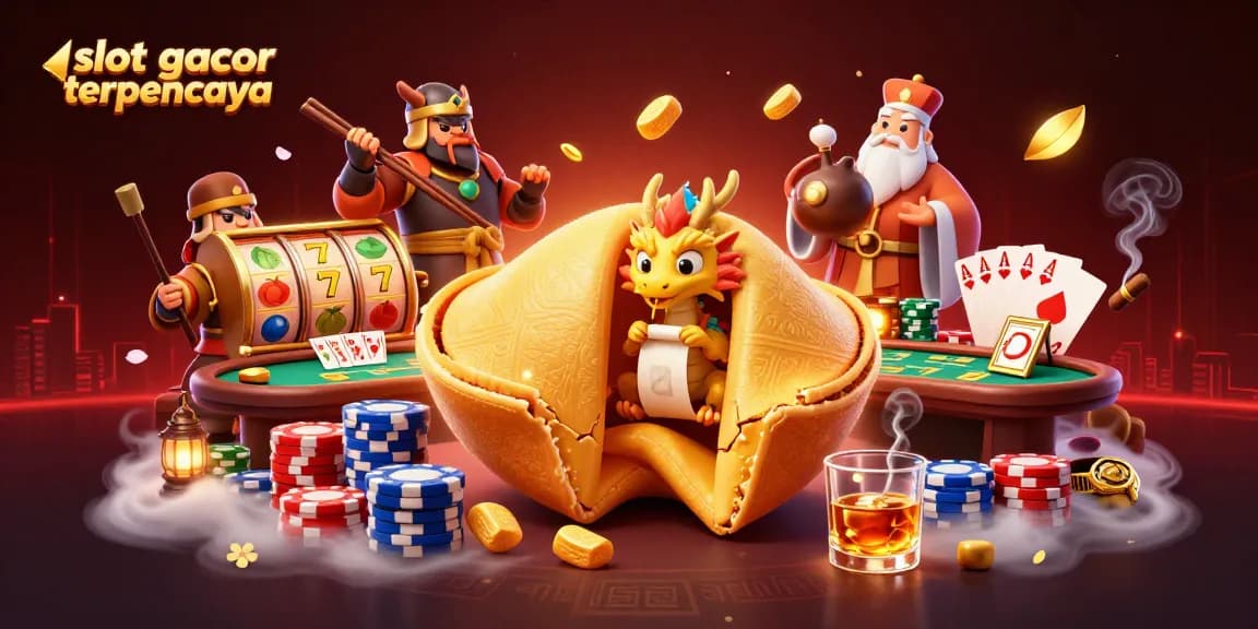Experience slot gacor terpercaya with a colorful 3D illustration, showcasing exciting slot elements and whimsical characters.