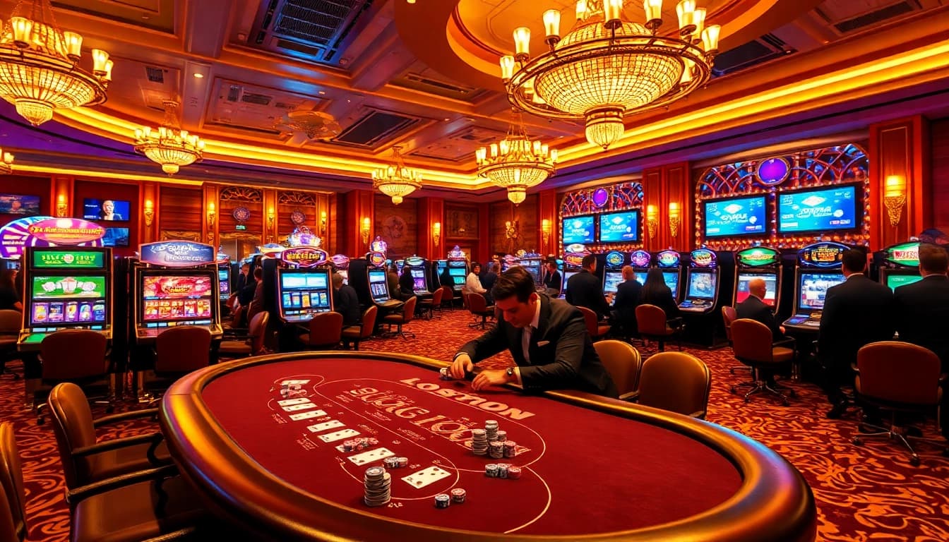 Experience a thrilling game at SODO Casino with vibrant tables and engaging players.
