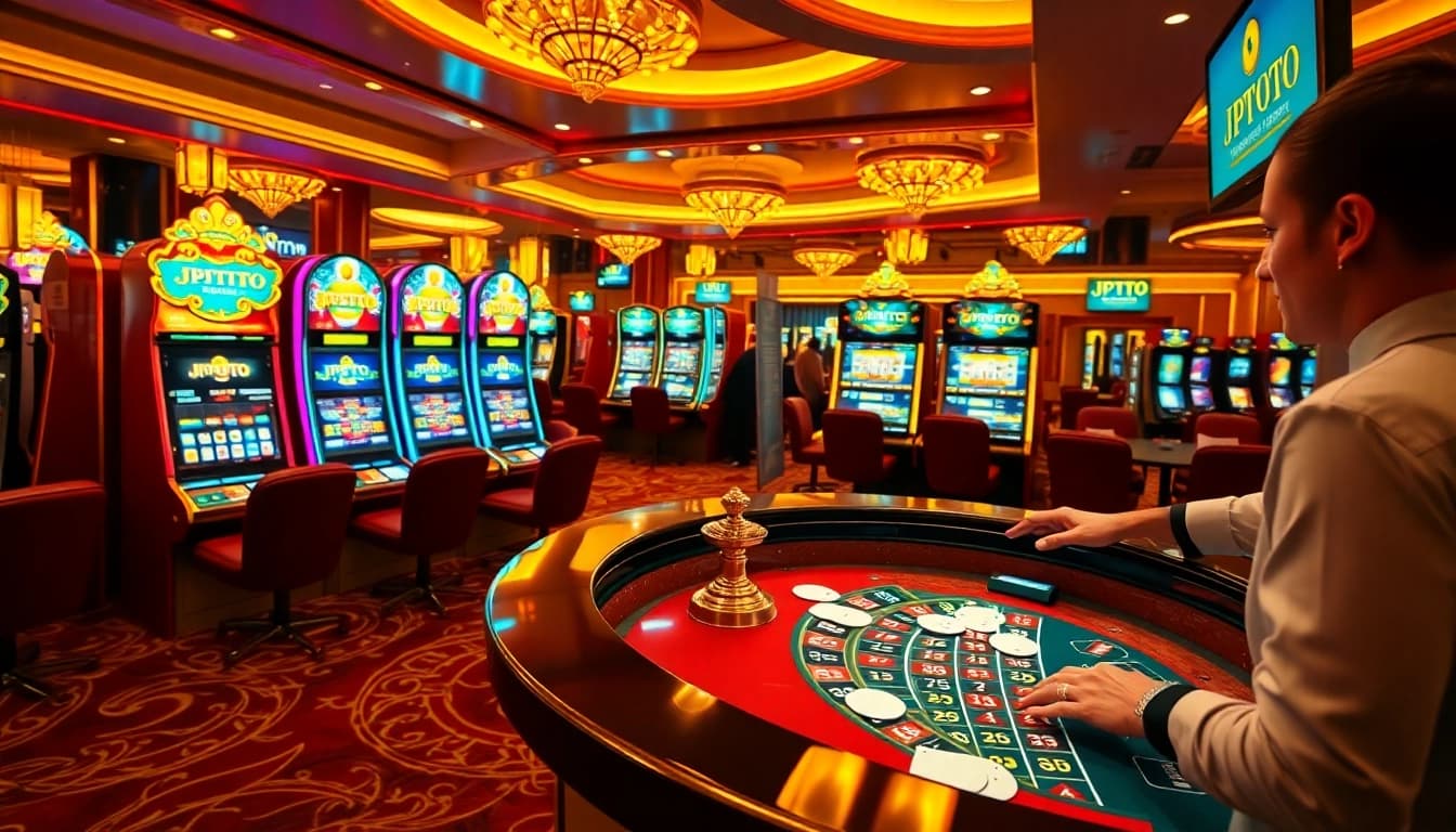 Rasakan pengalaman permainan mendebarkan di JPTOTO dengan mesin slot yang cerah dan aksi roulette.