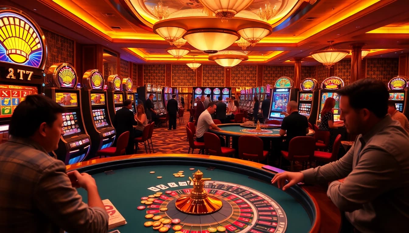 Experience the excitement of gambling with Gates of Gatotkaca slot game in a luxurious casino setting.