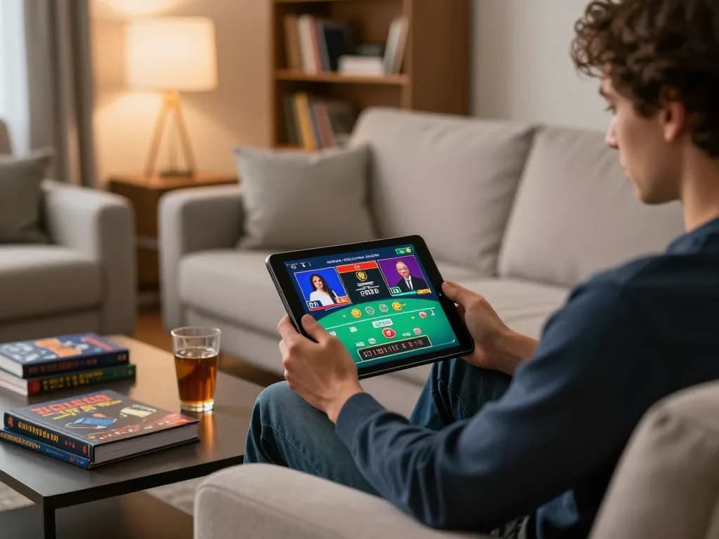 Experience live dealer blackjack on mb66 with a cozy online gaming setup and strategic environment