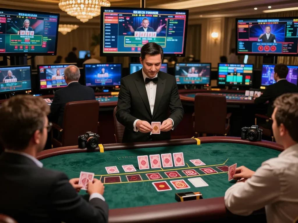 Players engaging in online baccarat at nk88 com, showcasing a luxurious gaming experience.