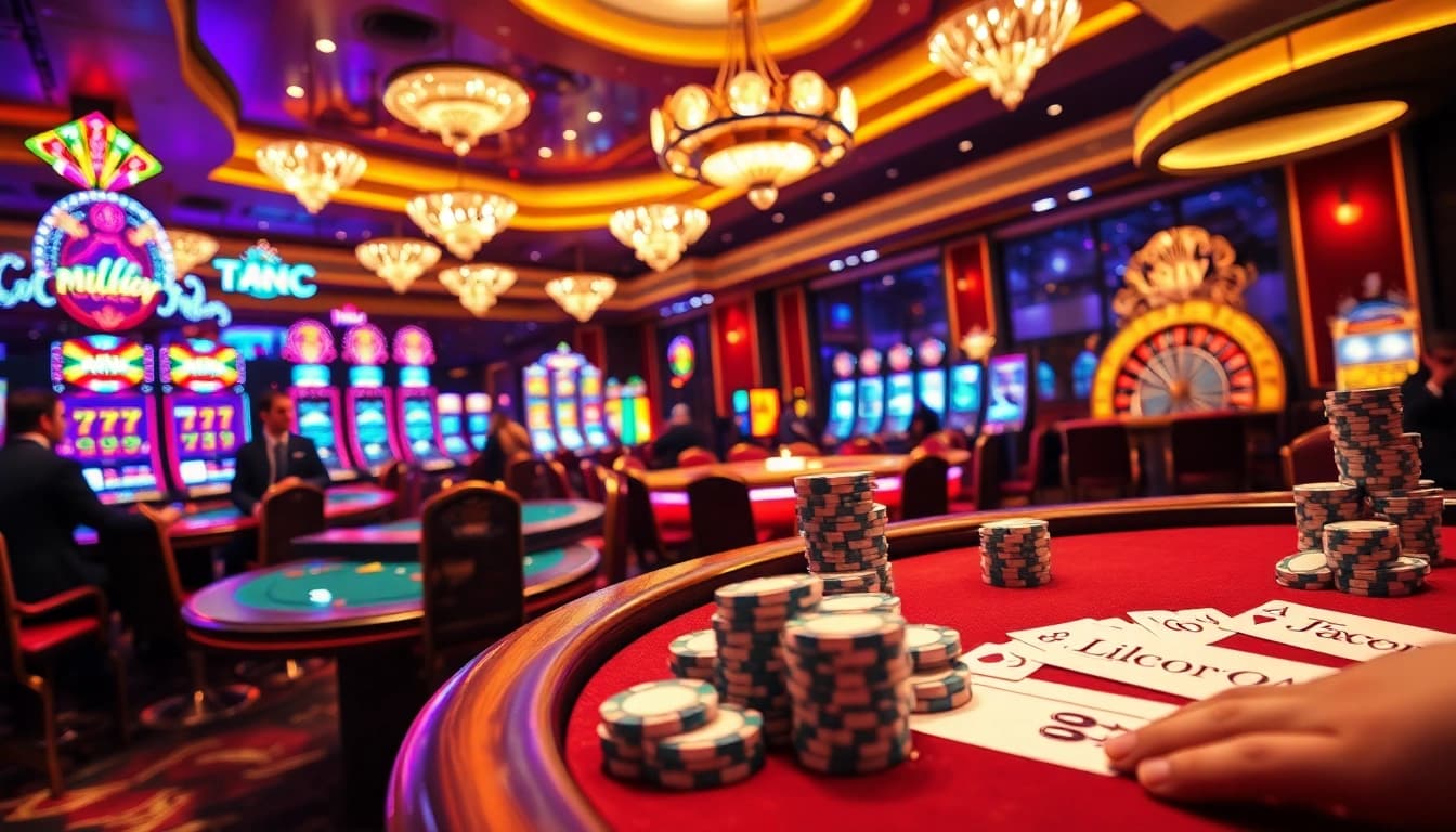 Winning hand at Rikvip casino table with poker chips celebrating success.