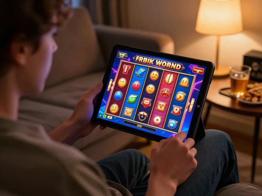 Collect winnings while playing TA88 slots on a tablet in a cozy home setting