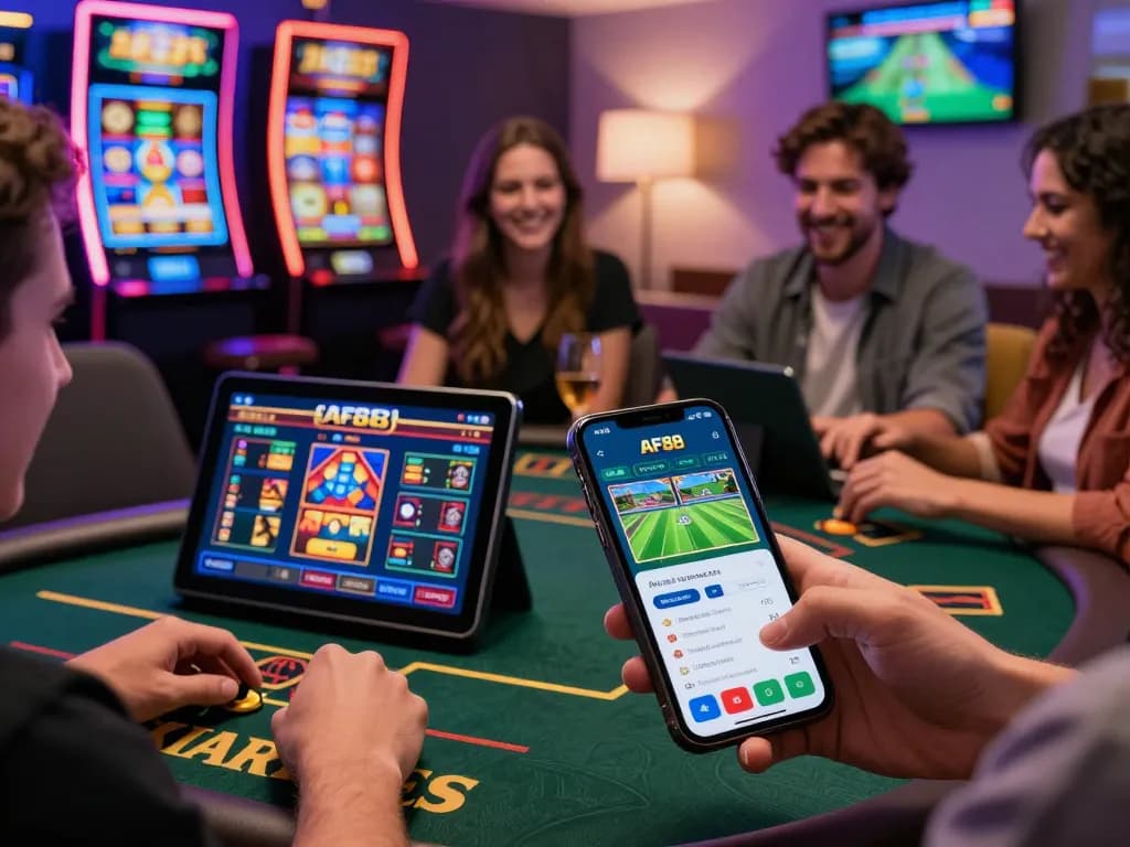 Engaged players experiencing AF88 bet excitement in a stylish online casino environment.