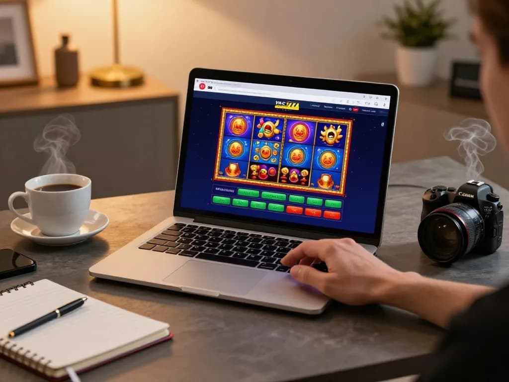 Engaging in competitive gameplay on the msg777 platform using a laptop in a modern home setup.