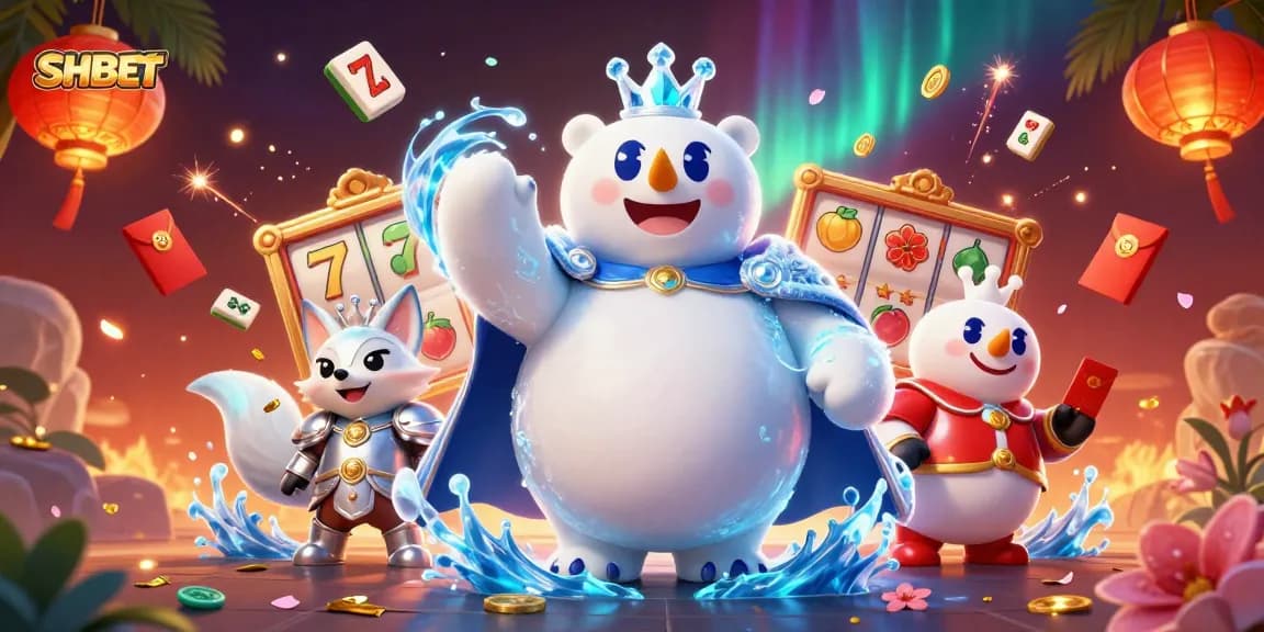 Experience thrilling SHBET gaming action with vibrant 3D characters and dynamic casino elements.