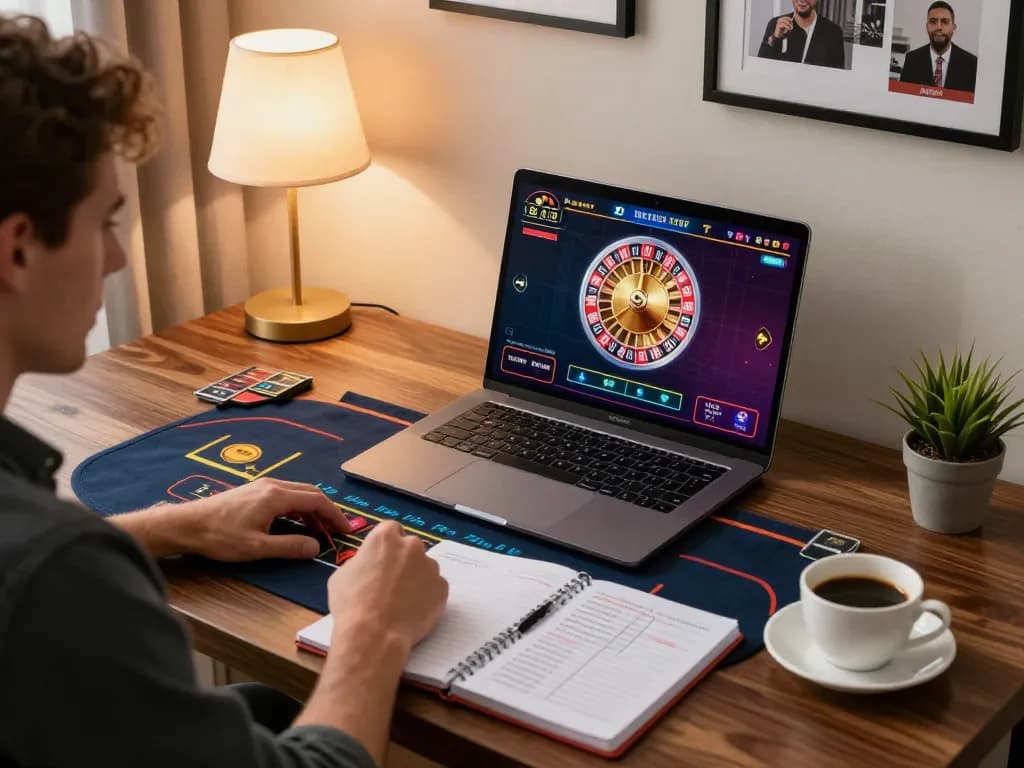 Player utilizing F8BET for live dealer gaming at home with dynamic roulette gameplay