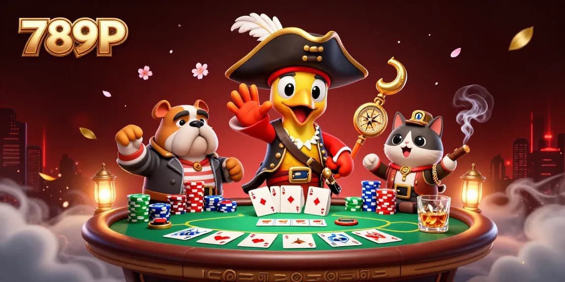 Experience thrilling poker action at 789P with colorful chips and engaging characters in a dynamic casino scene.