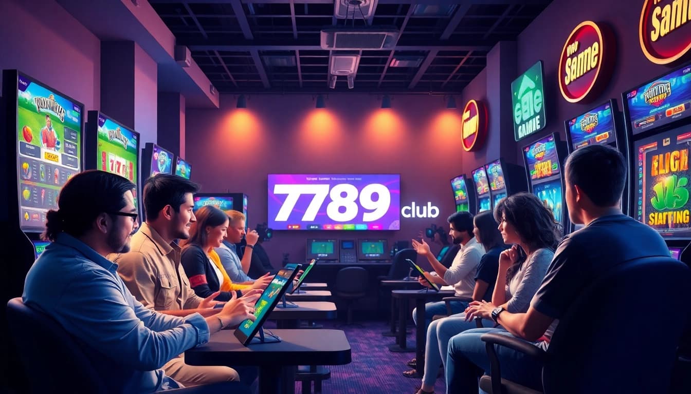 Exciting online gaming scene at 789club, showcasing diverse players and vibrant digital interfaces.