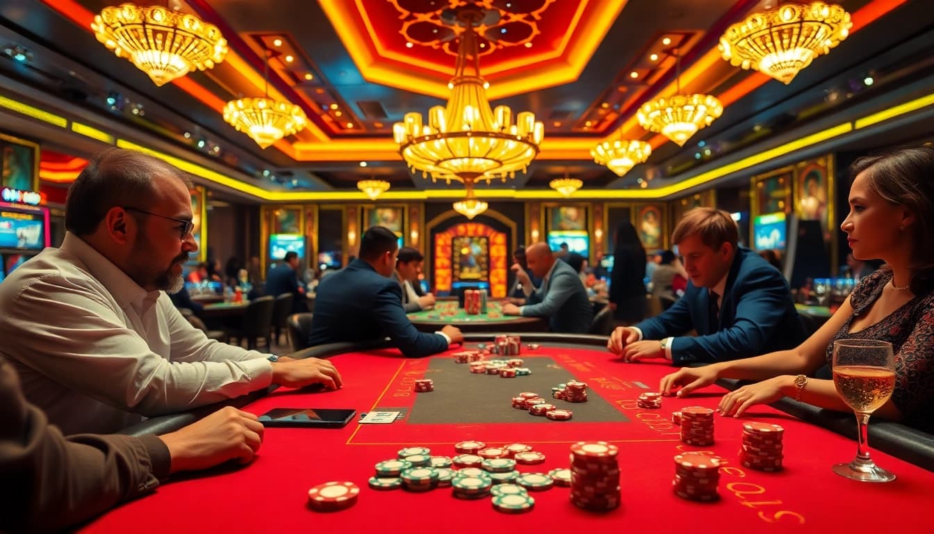 Neue casino bonus ohne einzahlung für Spieler an einem aufregenden Casinotisch.