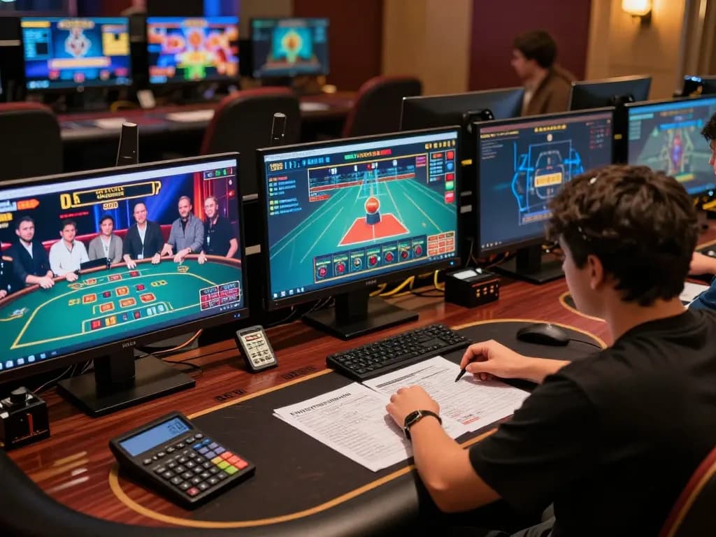 Planet88's online gaming hub showcases a strategic player analyzing odds with multiple screens and notes.