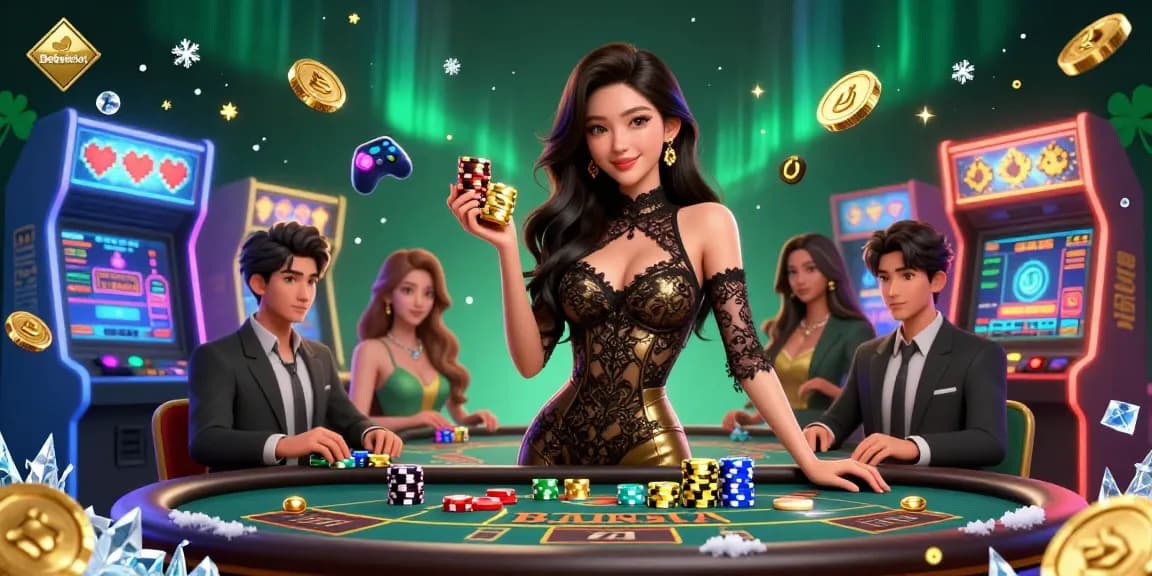 Bebekslot elevates online gaming with a glamorous vibe and golden casino chips.