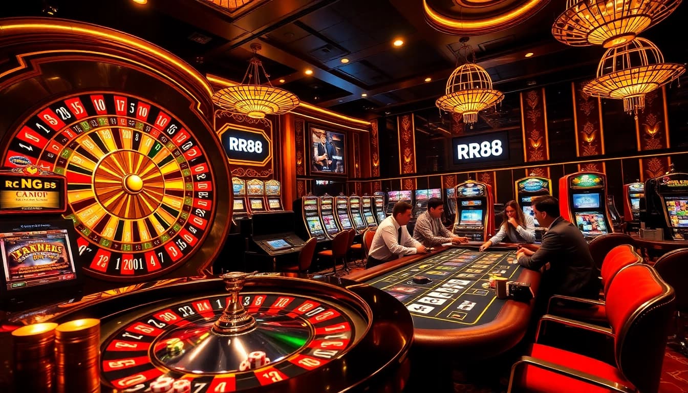 Experience gaming excitement at https://rr88.mov/ with vibrant casino visuals showcasing roulette and poker action.