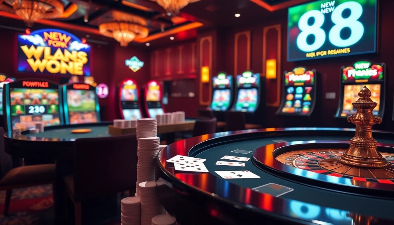 Experience the thrill of gaming at New 88 with exciting tables, cards, and vibrant slot machines.