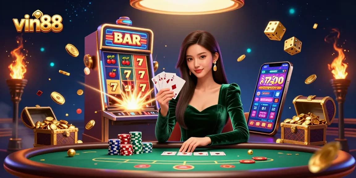 Experience thrilling gameplay at vin88 with a stunning poker scene showcasing a skilled player and jackpot excitement.