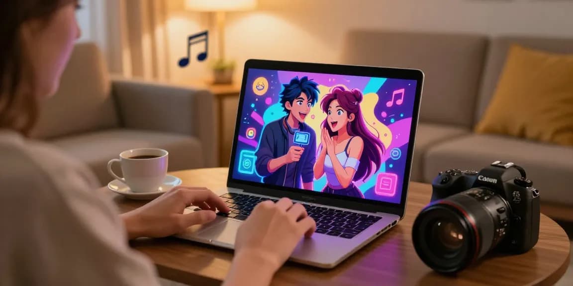 Interactive scene of a user engaging with hentai ai chat features in a cozy environment.