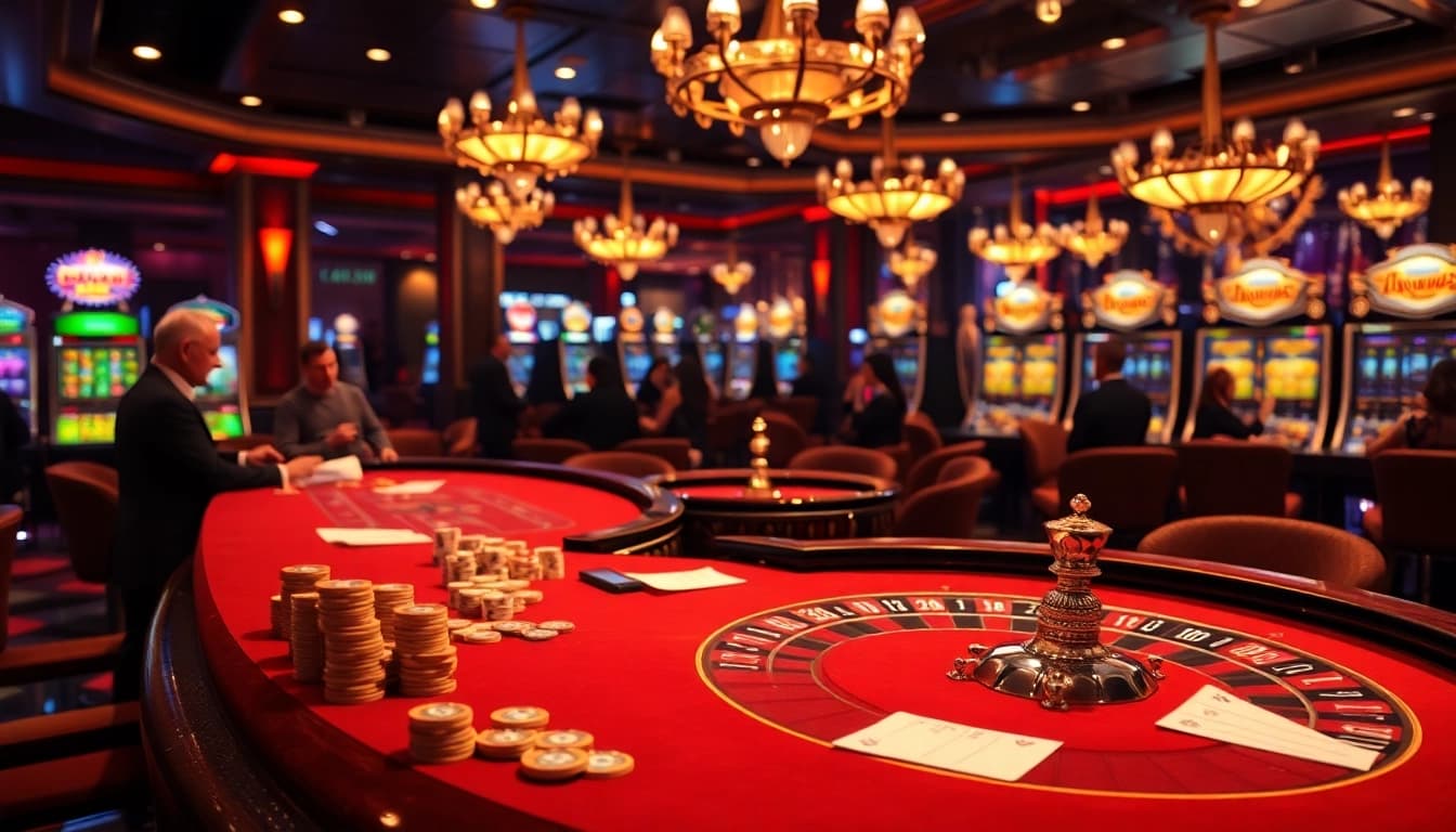 Engaged players at a luxurious casino table, experiencing the excitement of https://open88ss.com/ online gambling.
