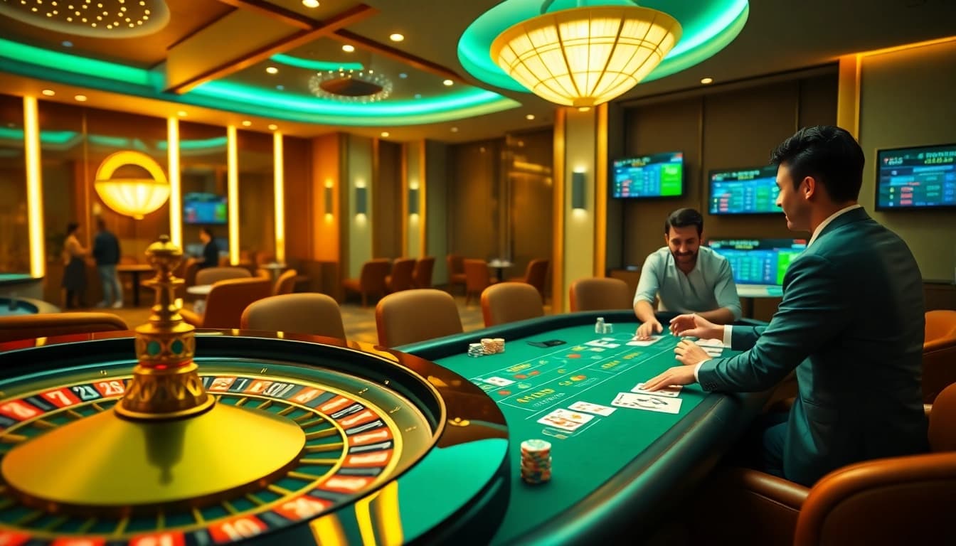 C168 players enjoying an exciting online casino experience with roulette and poker action.