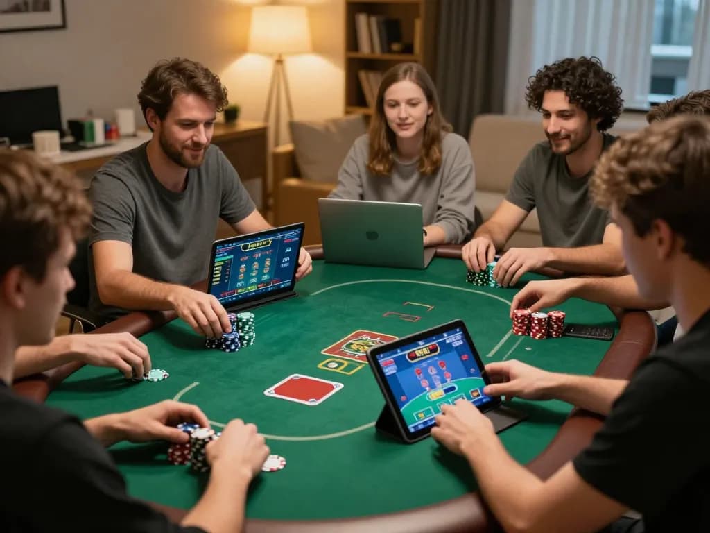 Nagawon daftar players strategizing in an exciting online poker game, showcasing gameplay and chips.