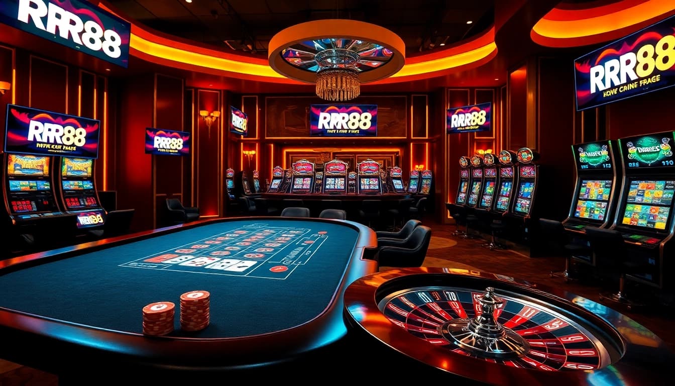 RR88 casino experience with exciting tables and vibrant slot machines for thrilling gambling.
