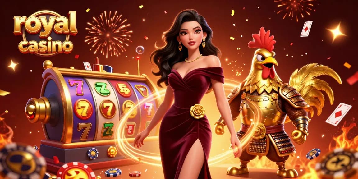 Experience the excitement of royal x casino gameplay with vibrant characters and dynamic elements in a lively digital casino.