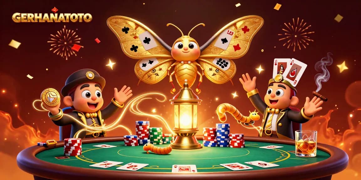 Gambarkan GERHANATOTO dengan keahlian dalam menghadapi permainan meja poker yang menegangkan.
