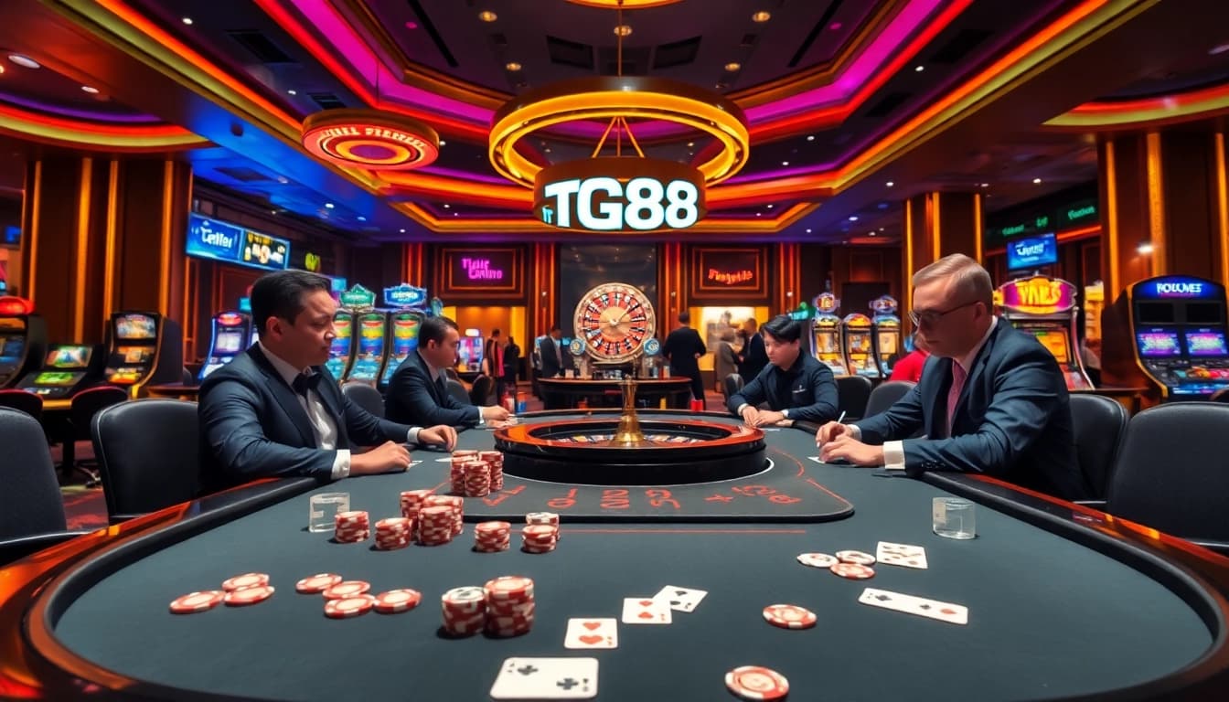 Experience thrilling gaming at tg88 with vibrant casino tables and action-packed atmosphere.