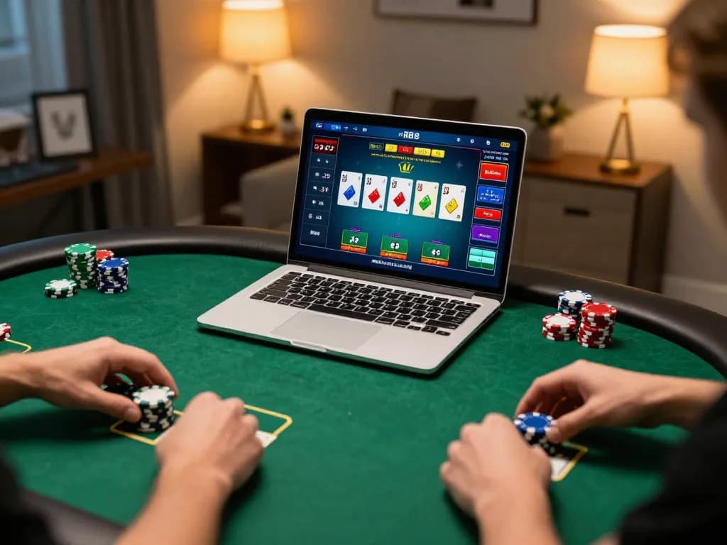 Experience thrilling online poker gameplay at https://rr88.select/ with vibrant cards and strategic action.