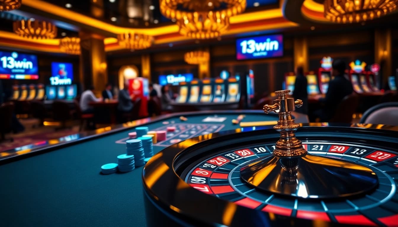 Engaging players enjoying thrilling games at the 13win casino table.