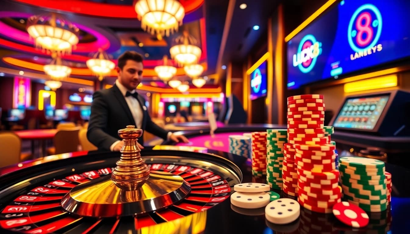 Experience the thrill of LUCK8 Casino with vibrant tables and exciting games in action.