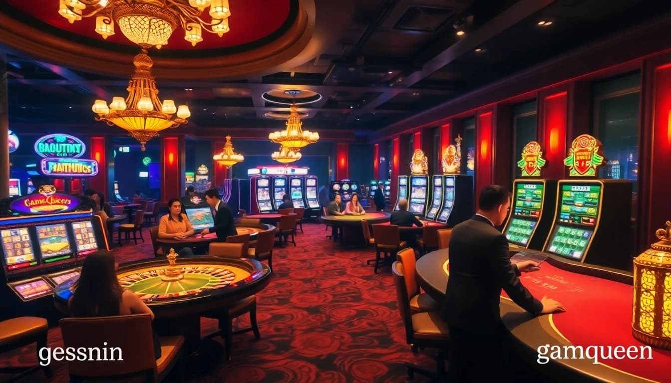 Experience the thrill at GameQueen's luxurious casino featuring diverse games and elegant ambiance.