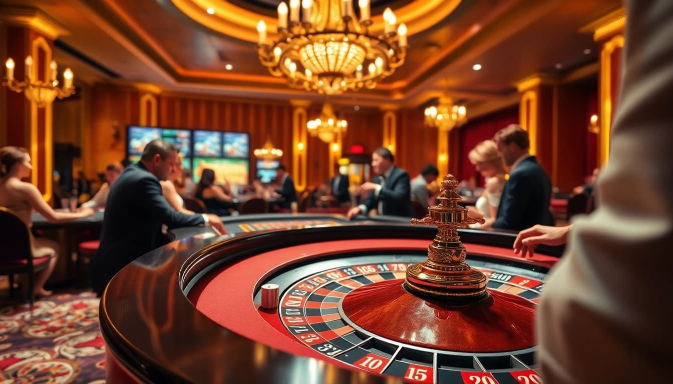 Experience the thrill of 18vip娱乐 with players enjoying high-stakes gaming at a vibrant casino table.