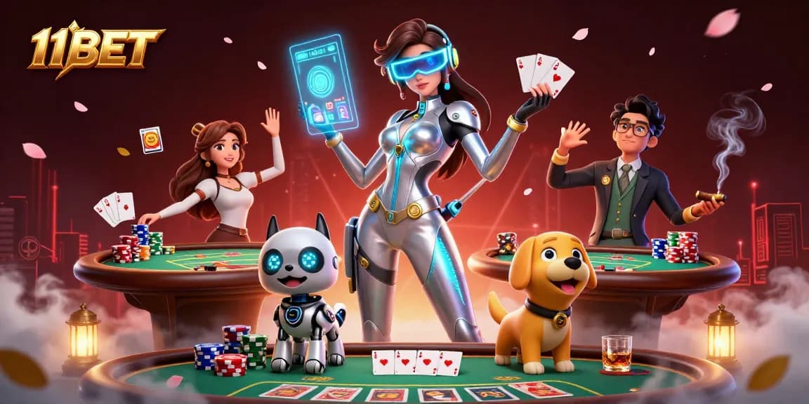 Engage with 11BET's thrilling gaming experience in a vibrant 3D casino world.