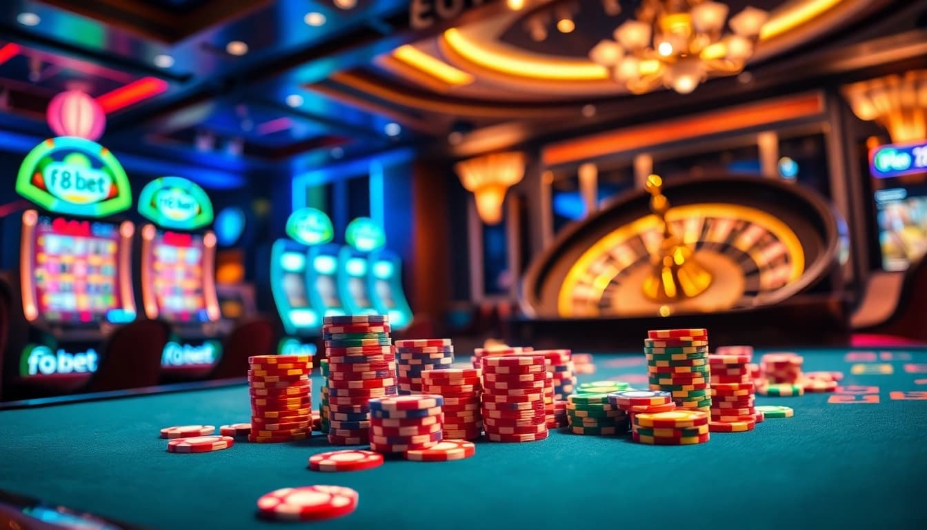 Experience high-stakes gaming with f8bet at an exciting casino table.
