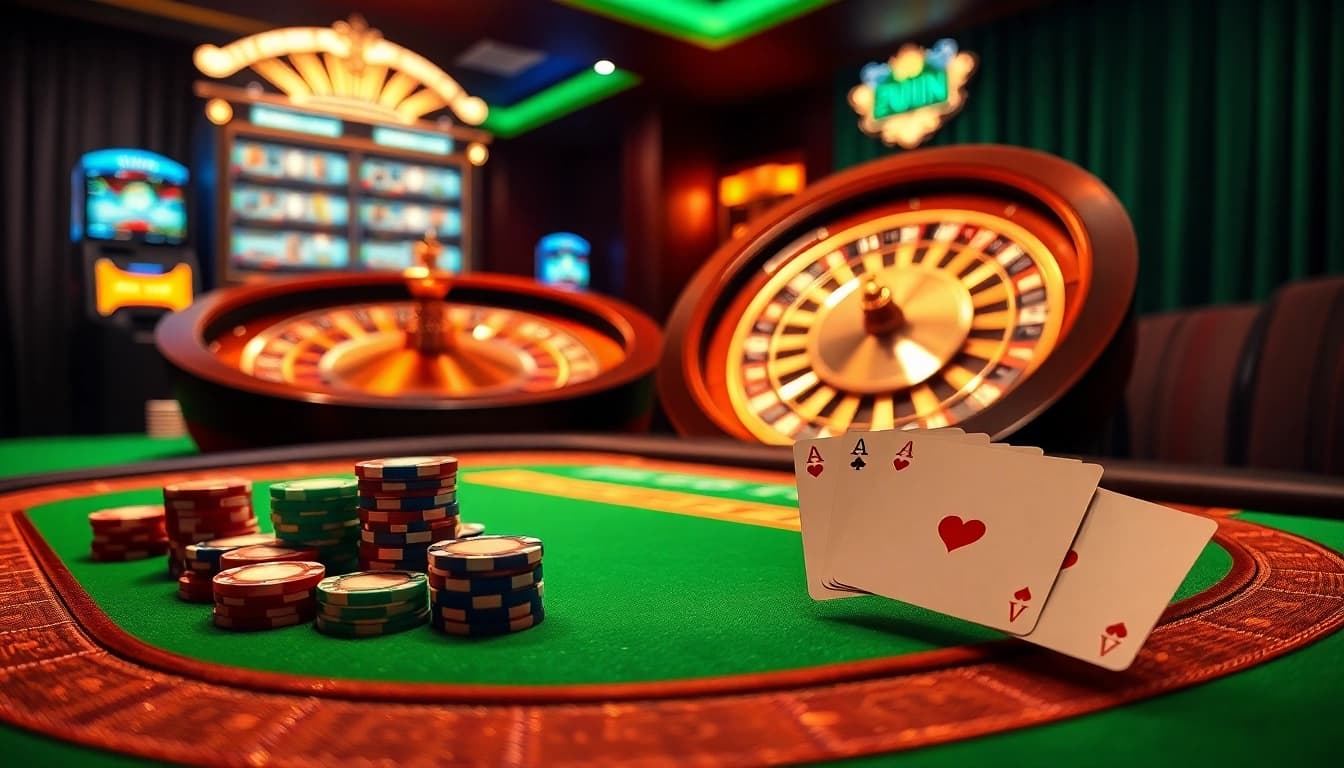 Experience thrilling gameplay at https://789win.ru.com/ with vibrant poker chips and casino tables in an elegant setting.
