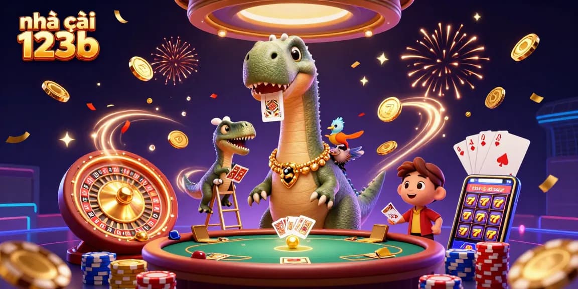 Experience the excitement of nhà cái 123b with dynamic 3D casino elements and lively characters.